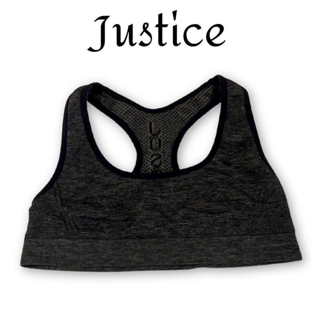 Justice Logo Sports Bra EUC